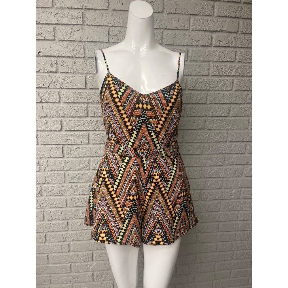 Divided Multi Color Romper with Cut-Out on Back Size 6
